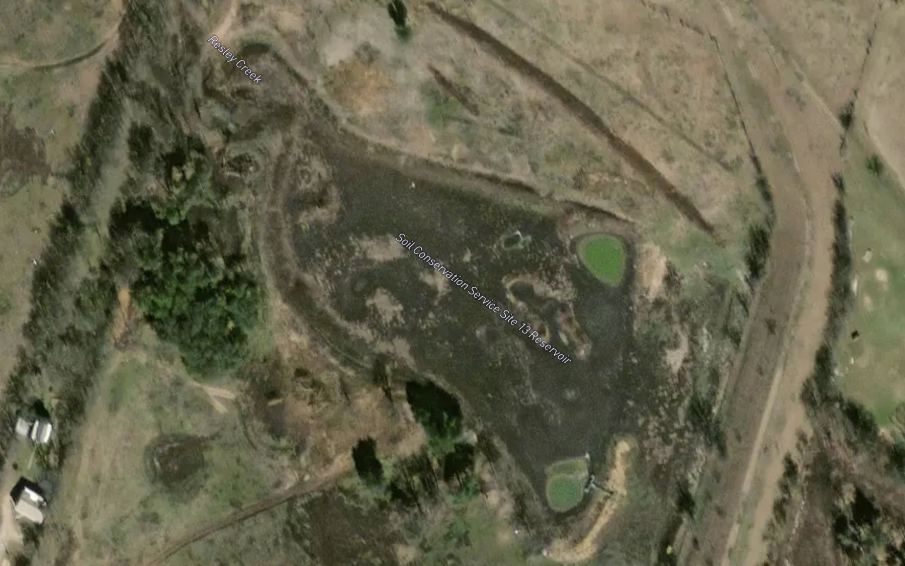 Satellite map of the Soil Conservation Service Site 13 Reservoir