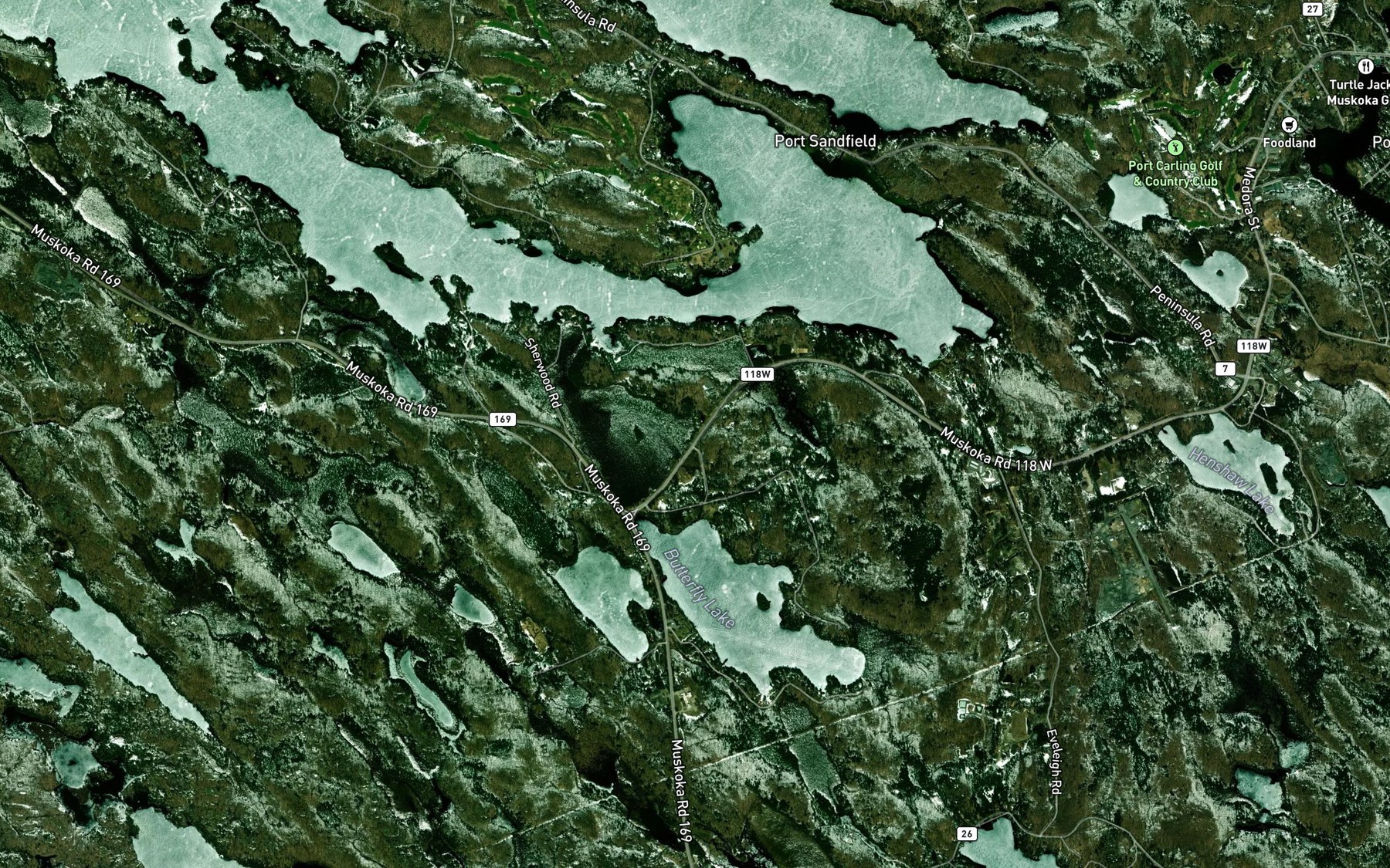 Satellite map of the Orgills Bay