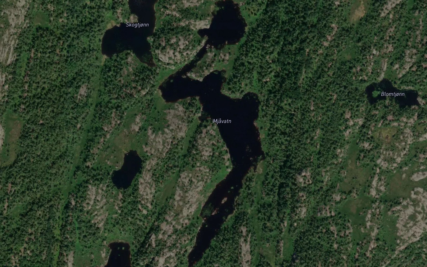 Satellite map of the Mjavatn