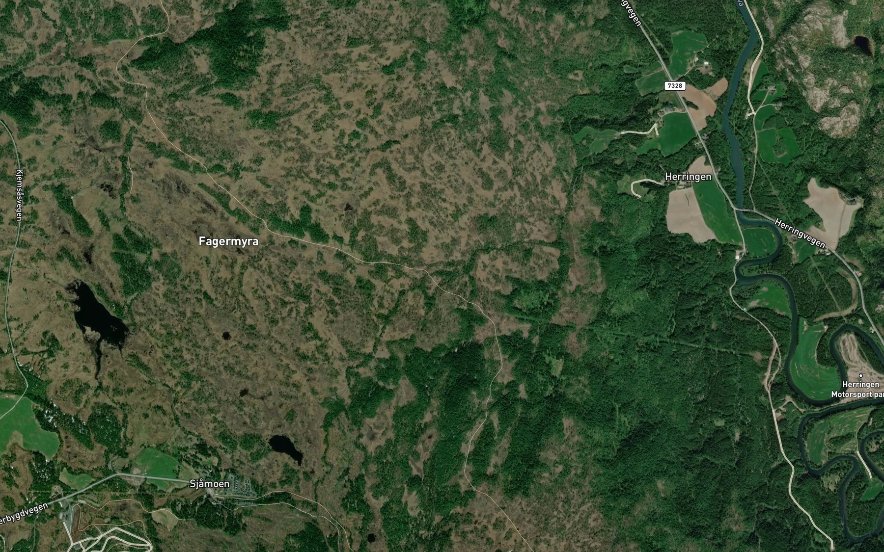 Satellite map of the Grindelva