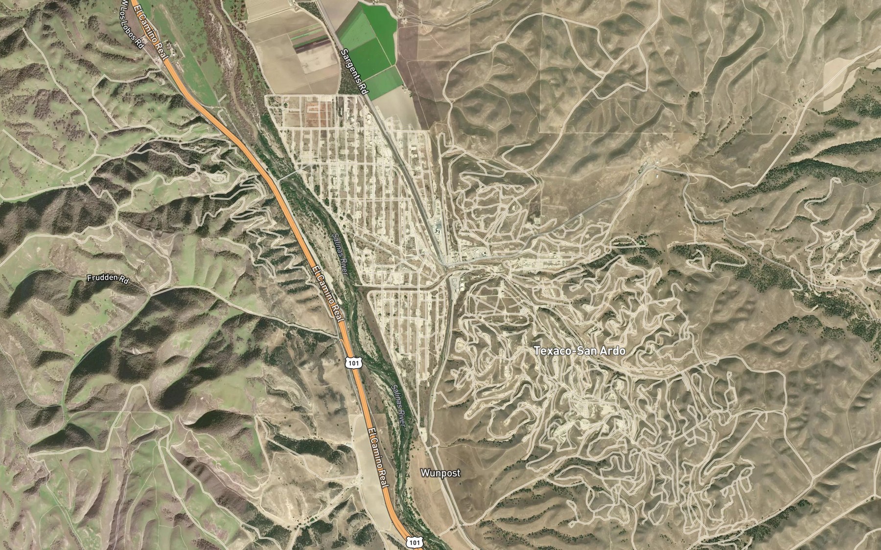 Satellite map of the Sargent Creek