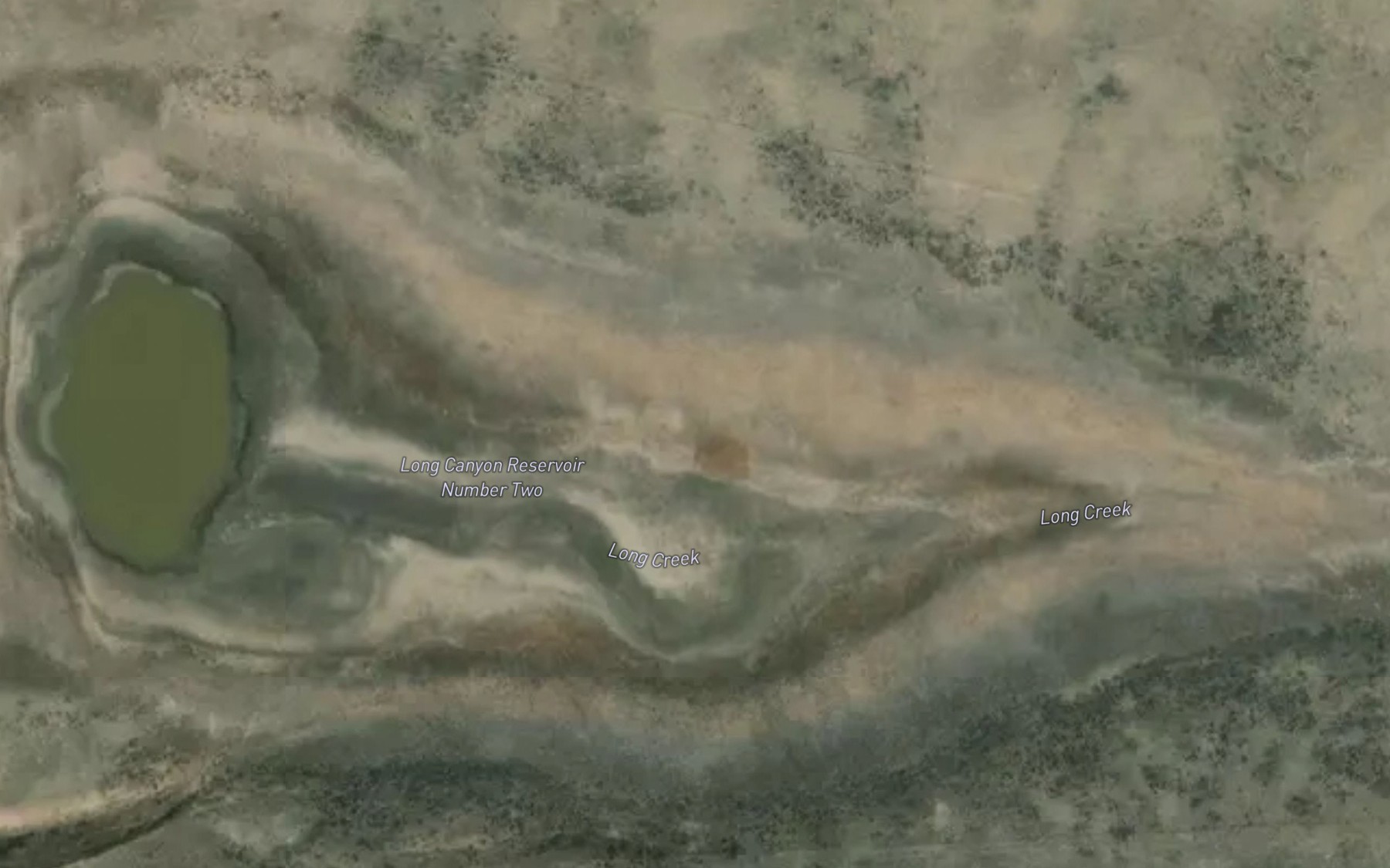 Satellite map of the Long Canyon Reservoir Number Two