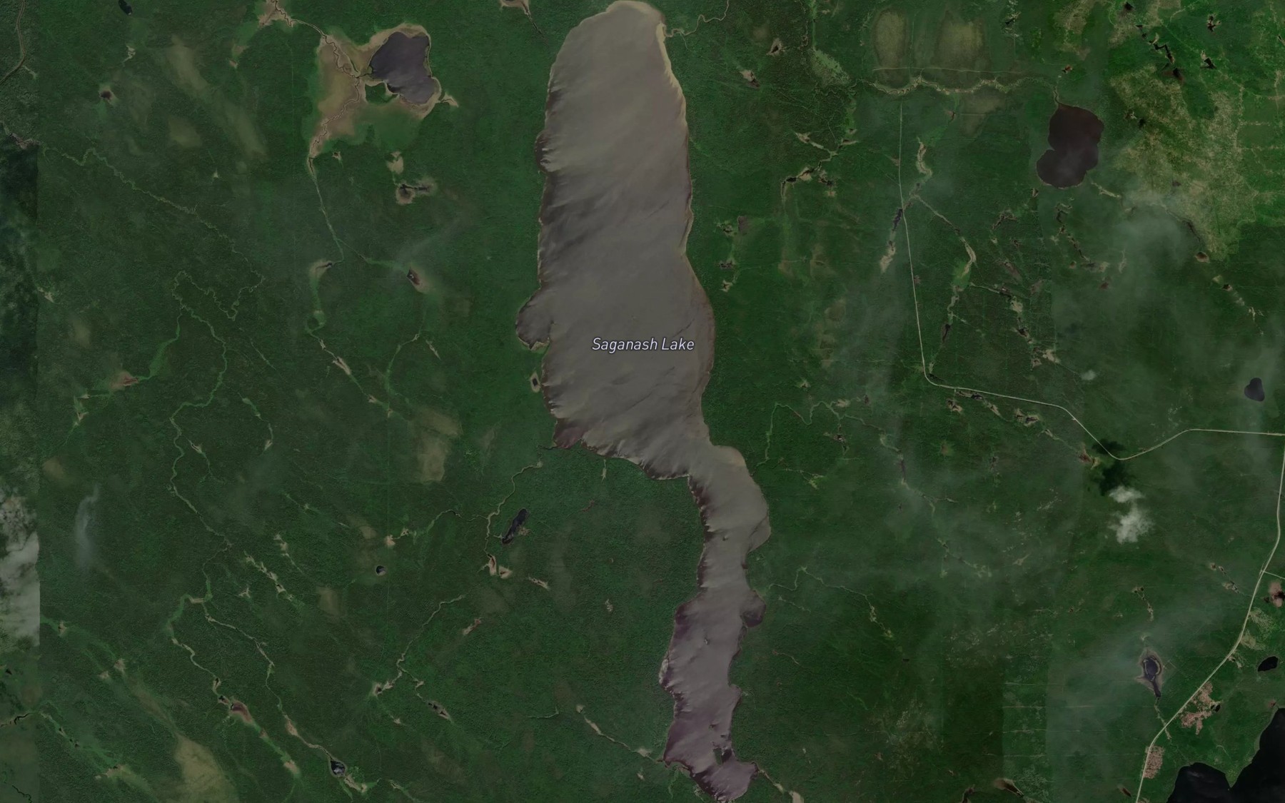 Satellite map of the Saganash Lake