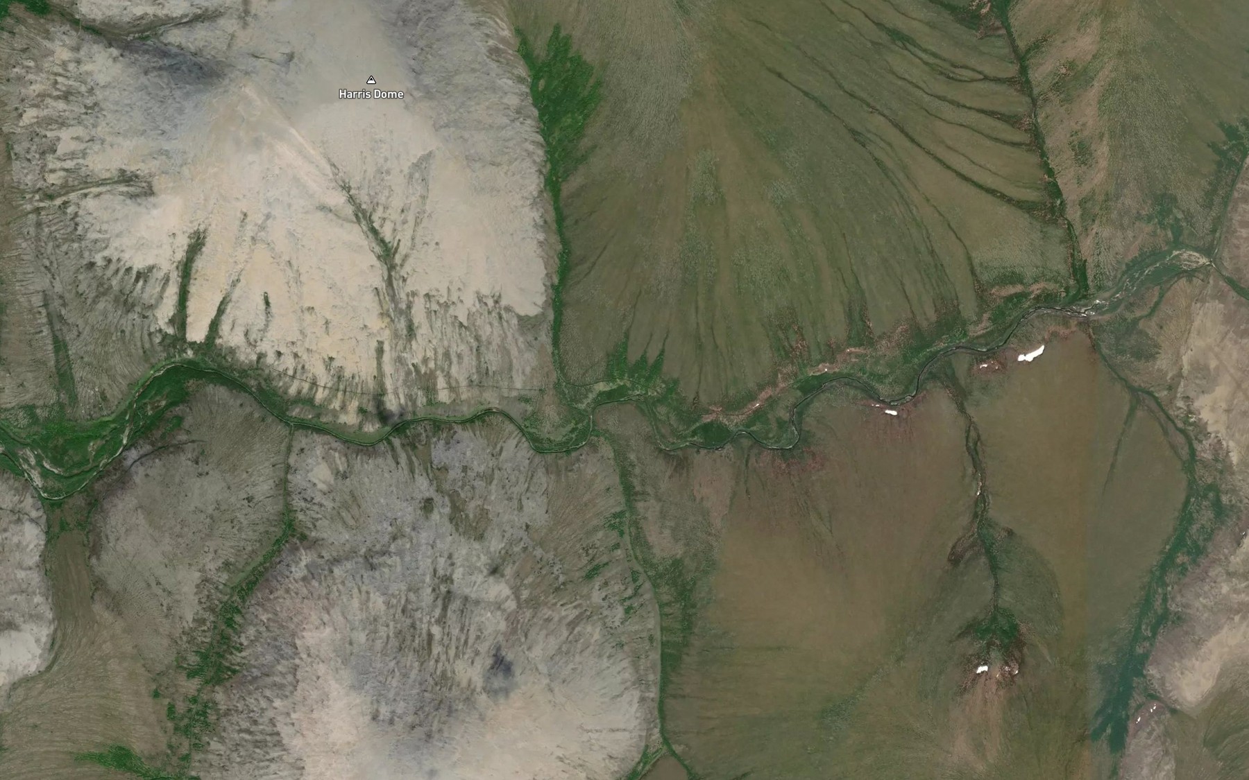 Satellite map of the Little Harris Creek