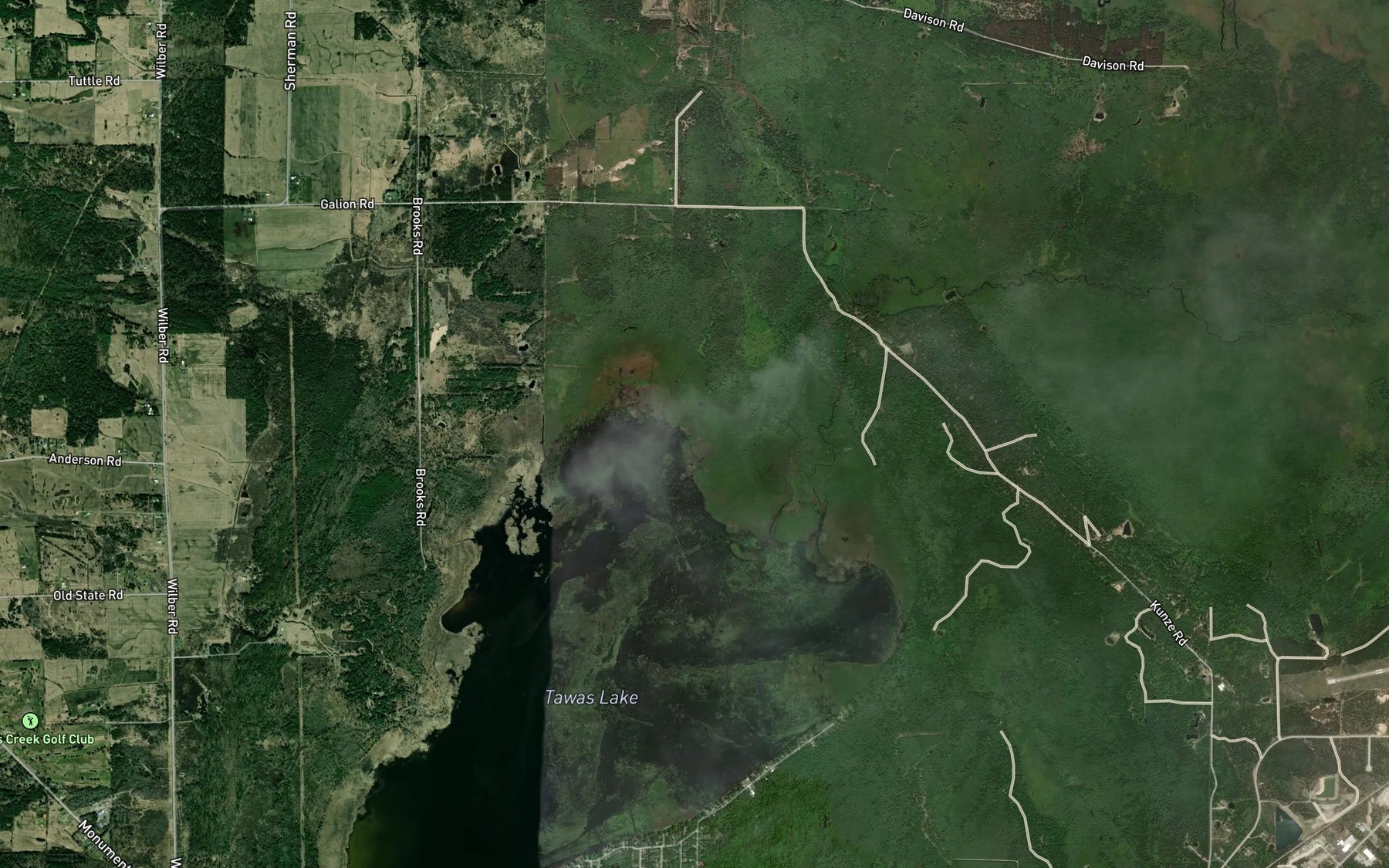 Satellite map of the Silver Creek