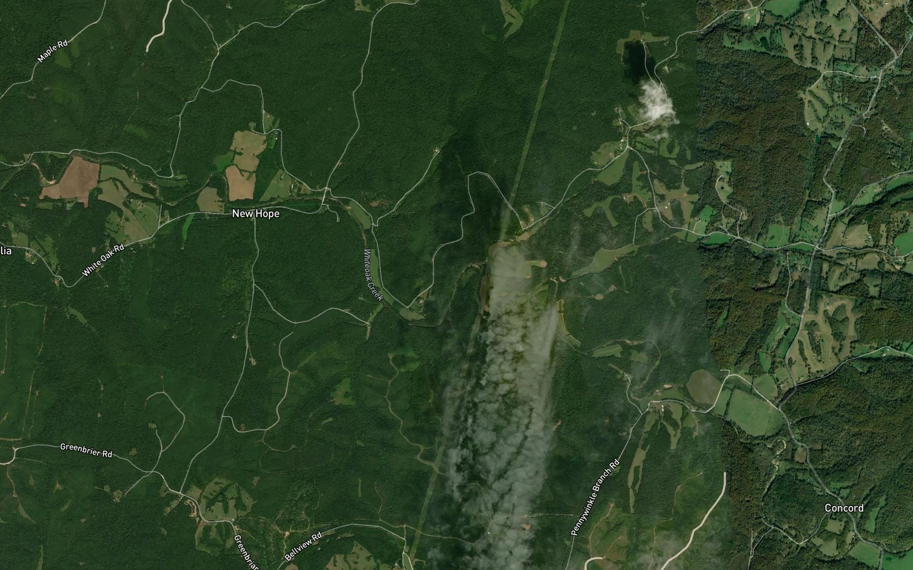 Satellite map of the Spout Spring