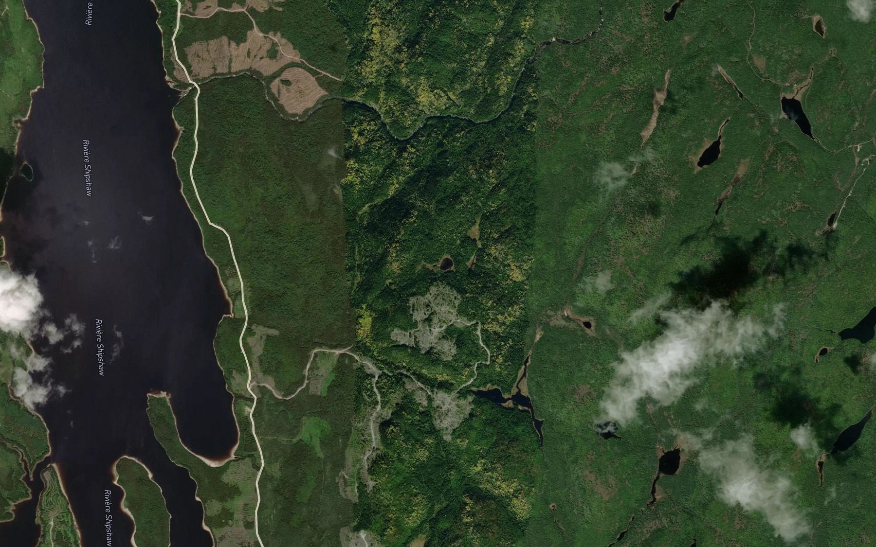 Satellite map of the Lac Evangelina