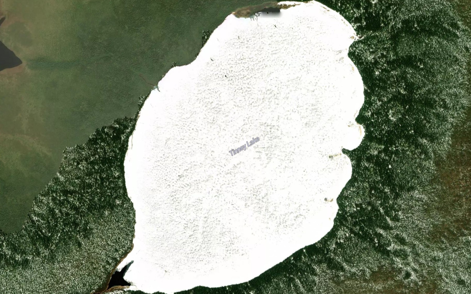 Satellite map of the Tinney Lake