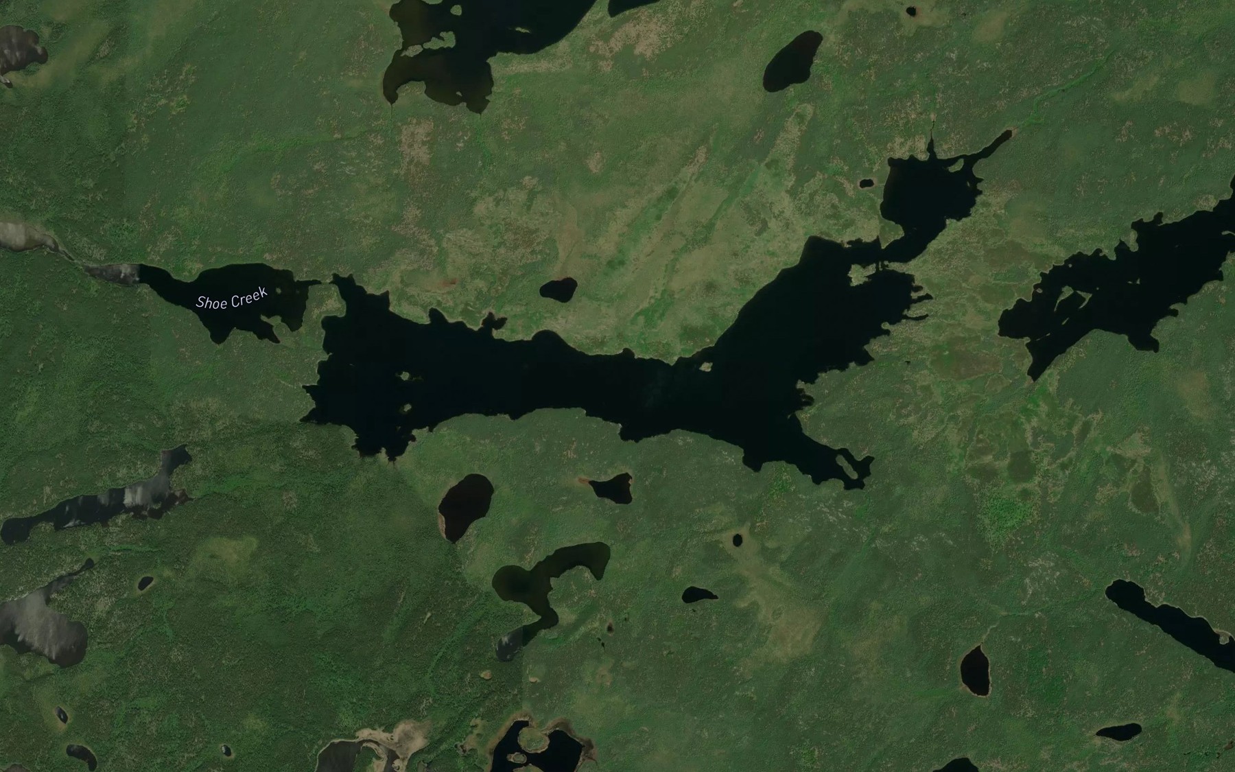 Satellite map of the Shoe Lake