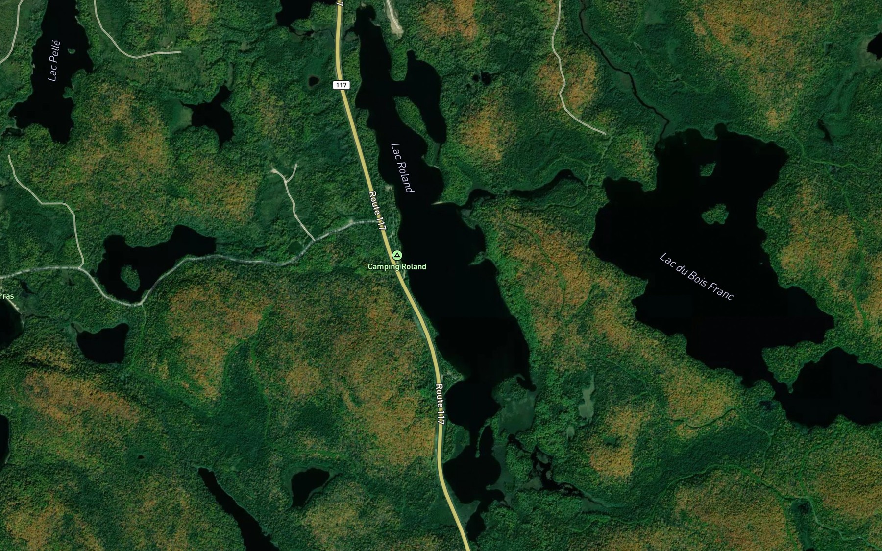 Satellite map of the Lac Roland