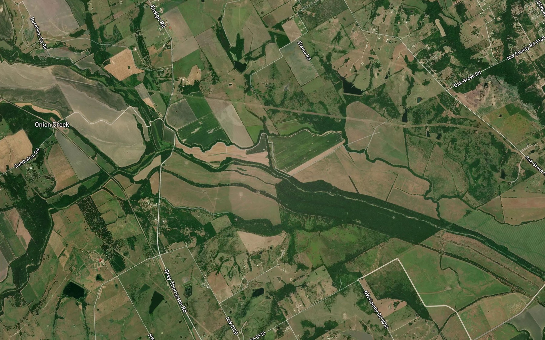 Satellite map of the Oak Branch