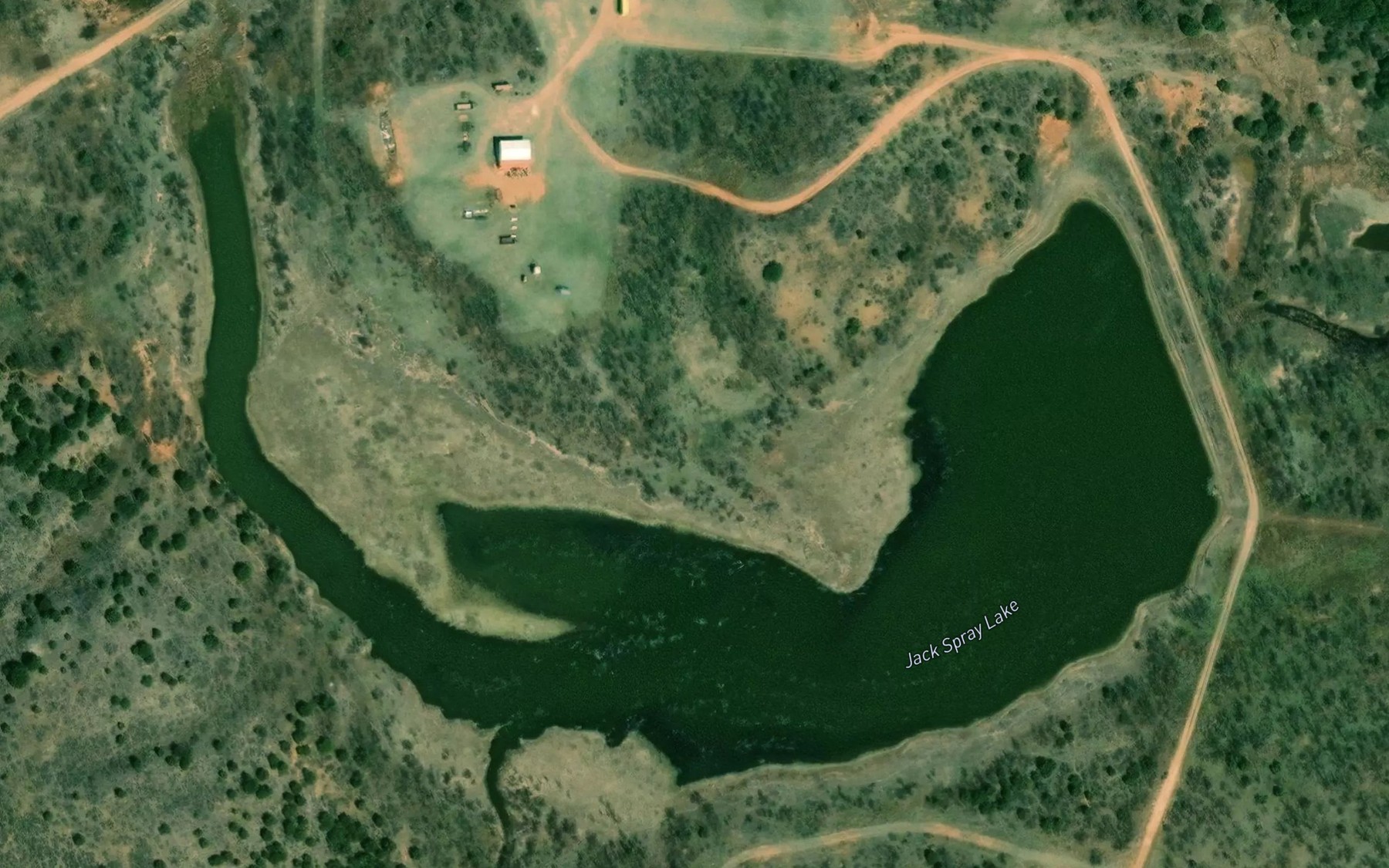 Satellite map of the Jack Spray Lake