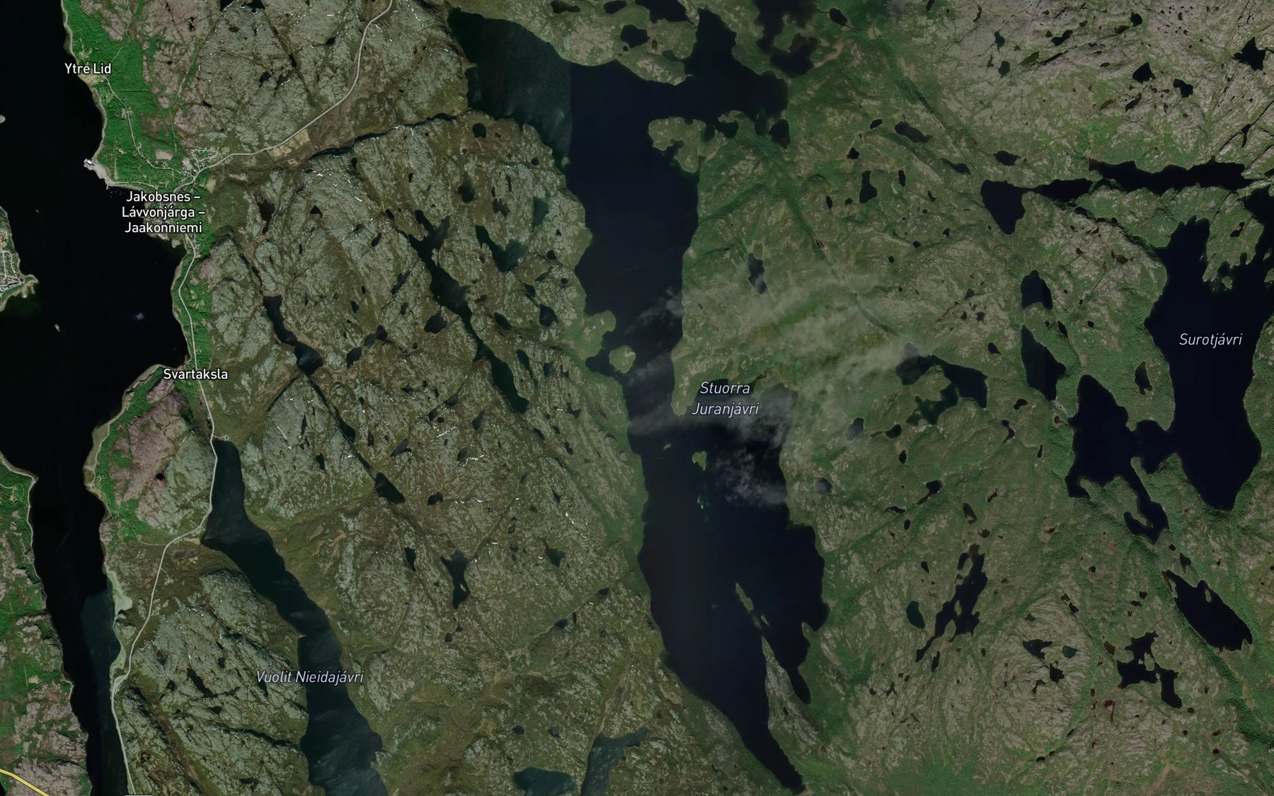 Satellite map of the Store Ropelvvatnet