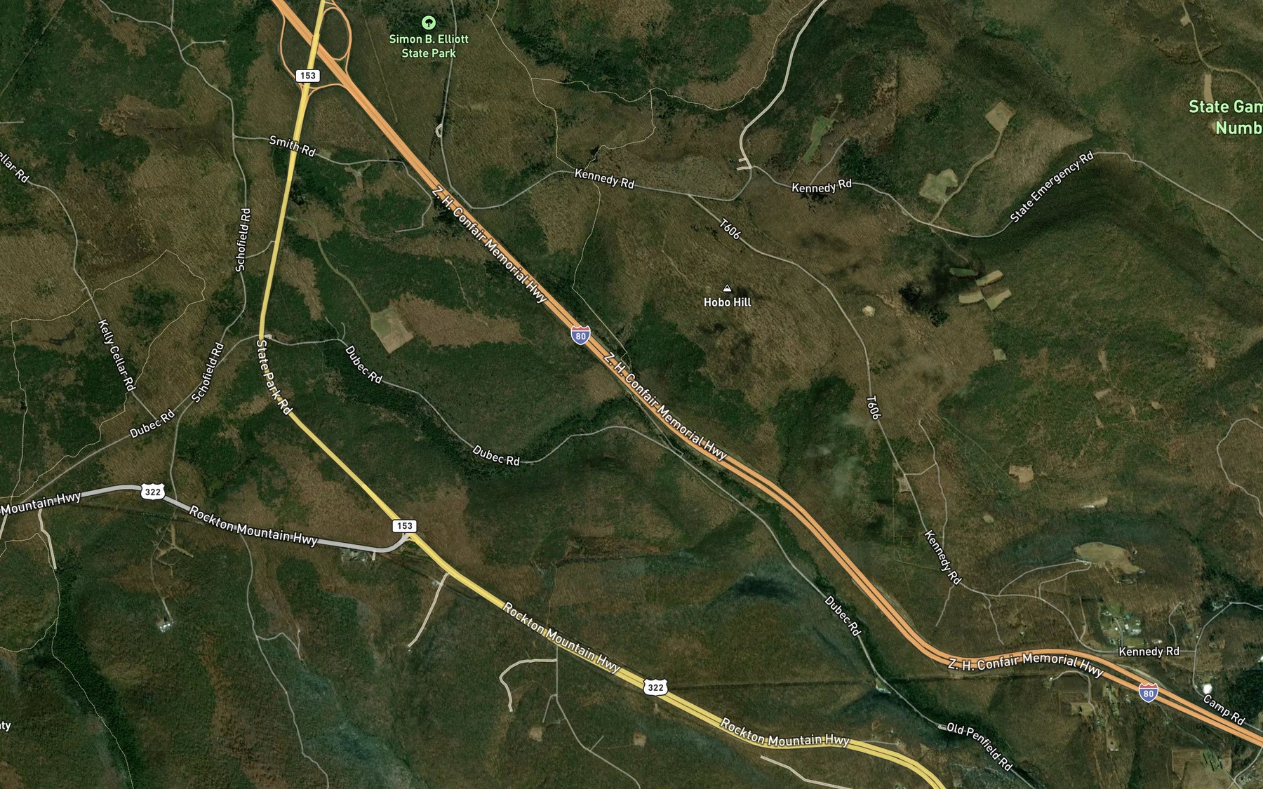 Satellite map of the Right Branch Moose Creek