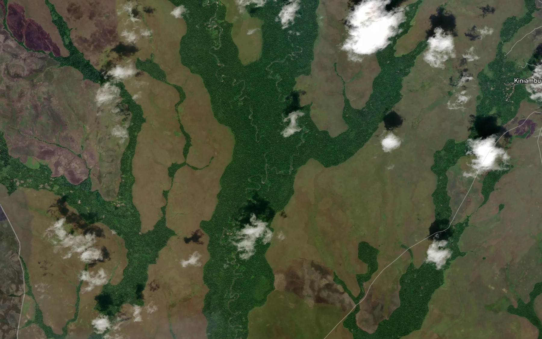 Satellite map of the Trubum River