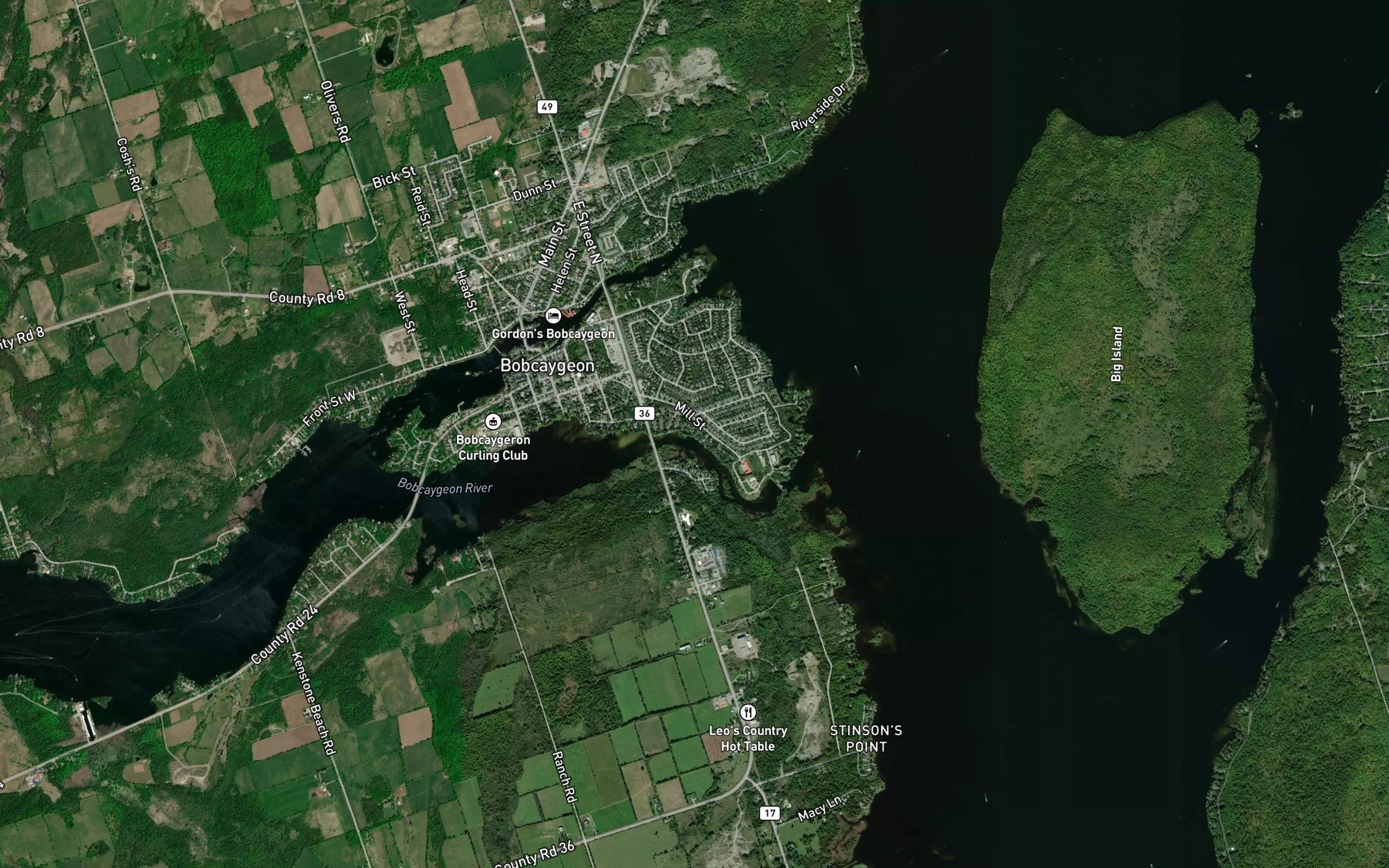 Satellite map of the Little Bob Channel