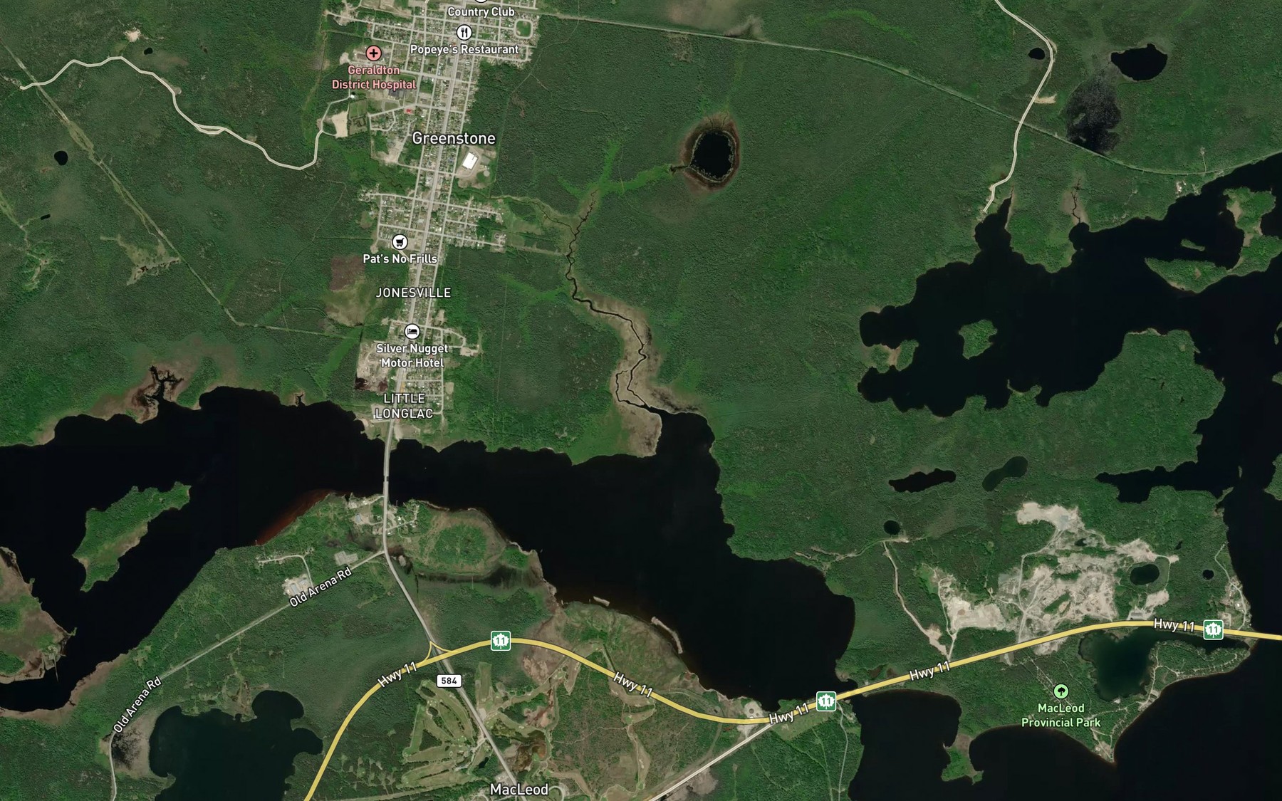 Satellite map of the Hardrock Creek
