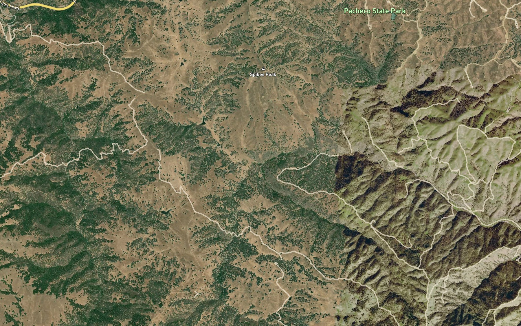 Satellite map of the Spicer Creek