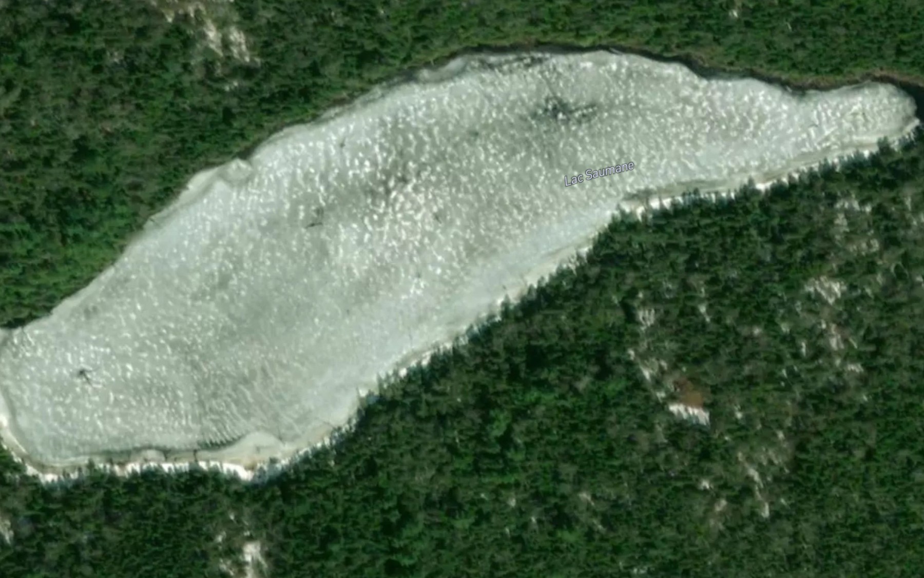 Satellite map of the Lac Saumane