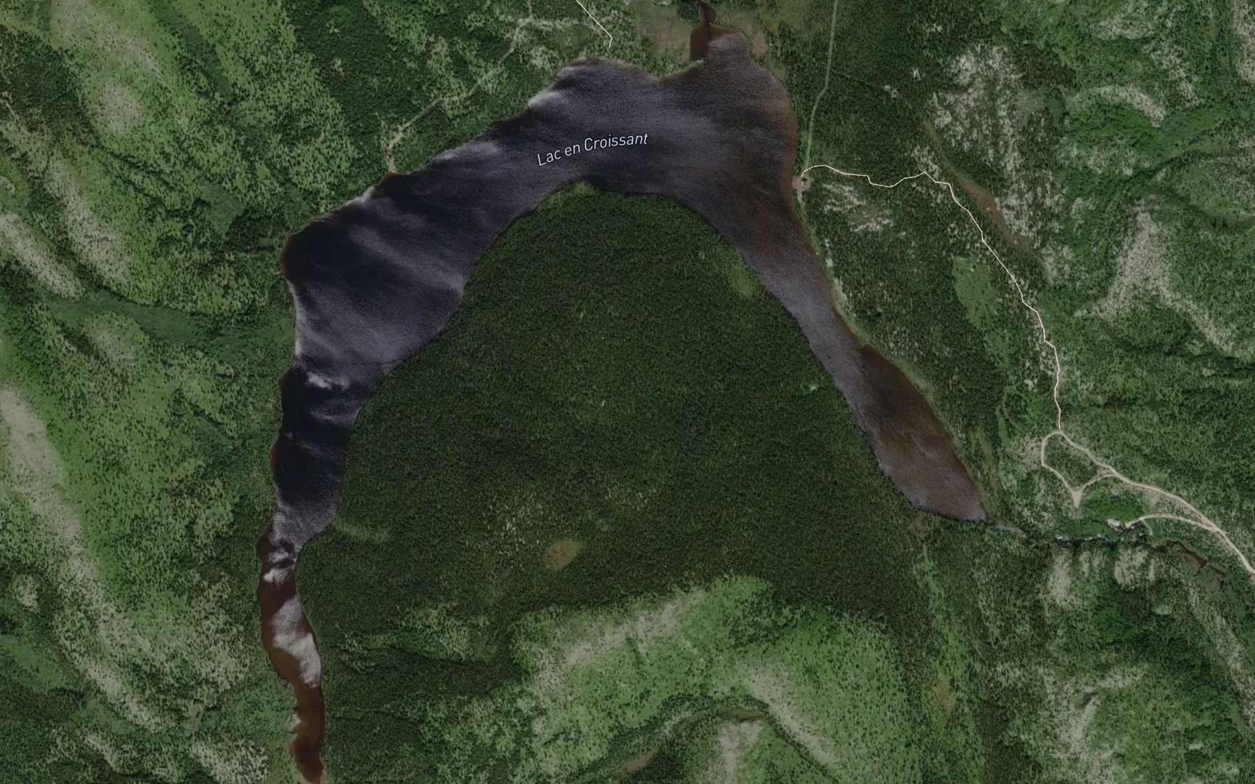 Satellite map of the Lac en Croissant
