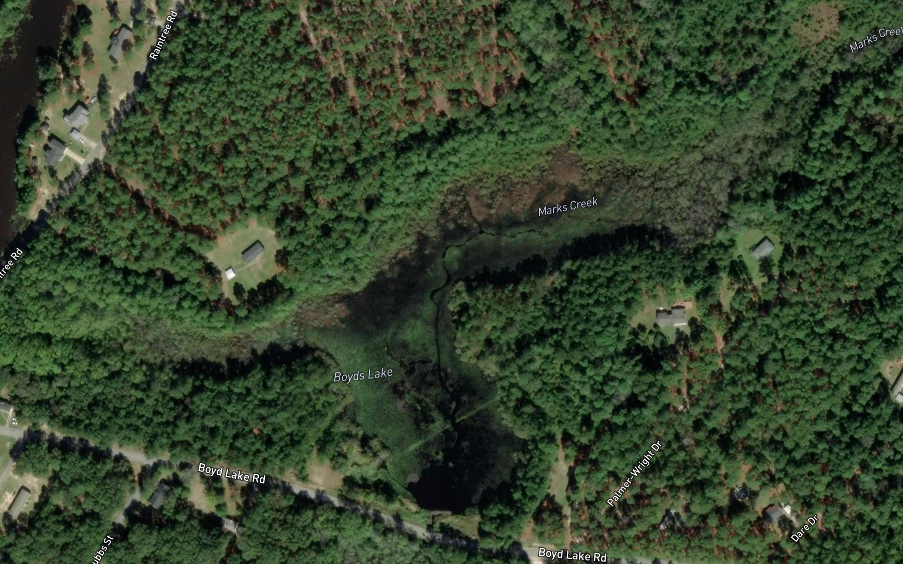 Satellite map of the Boyds Lake