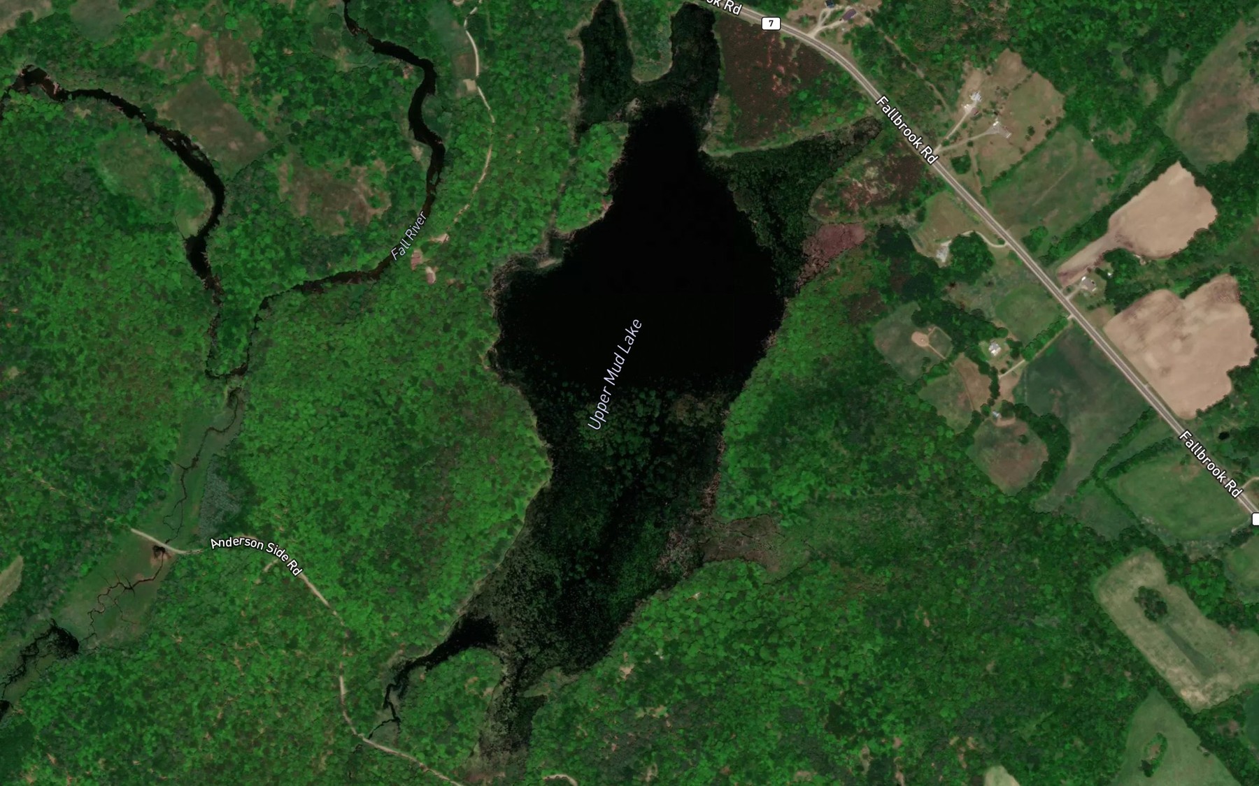 Satellite map of the Upper Mud Lake