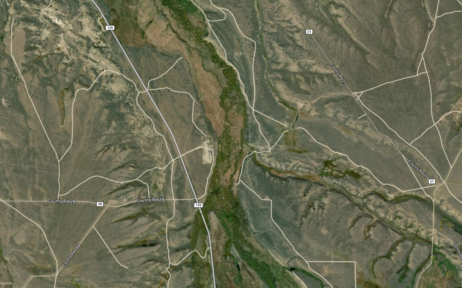 Satellite map of the Midland Supply Ditch