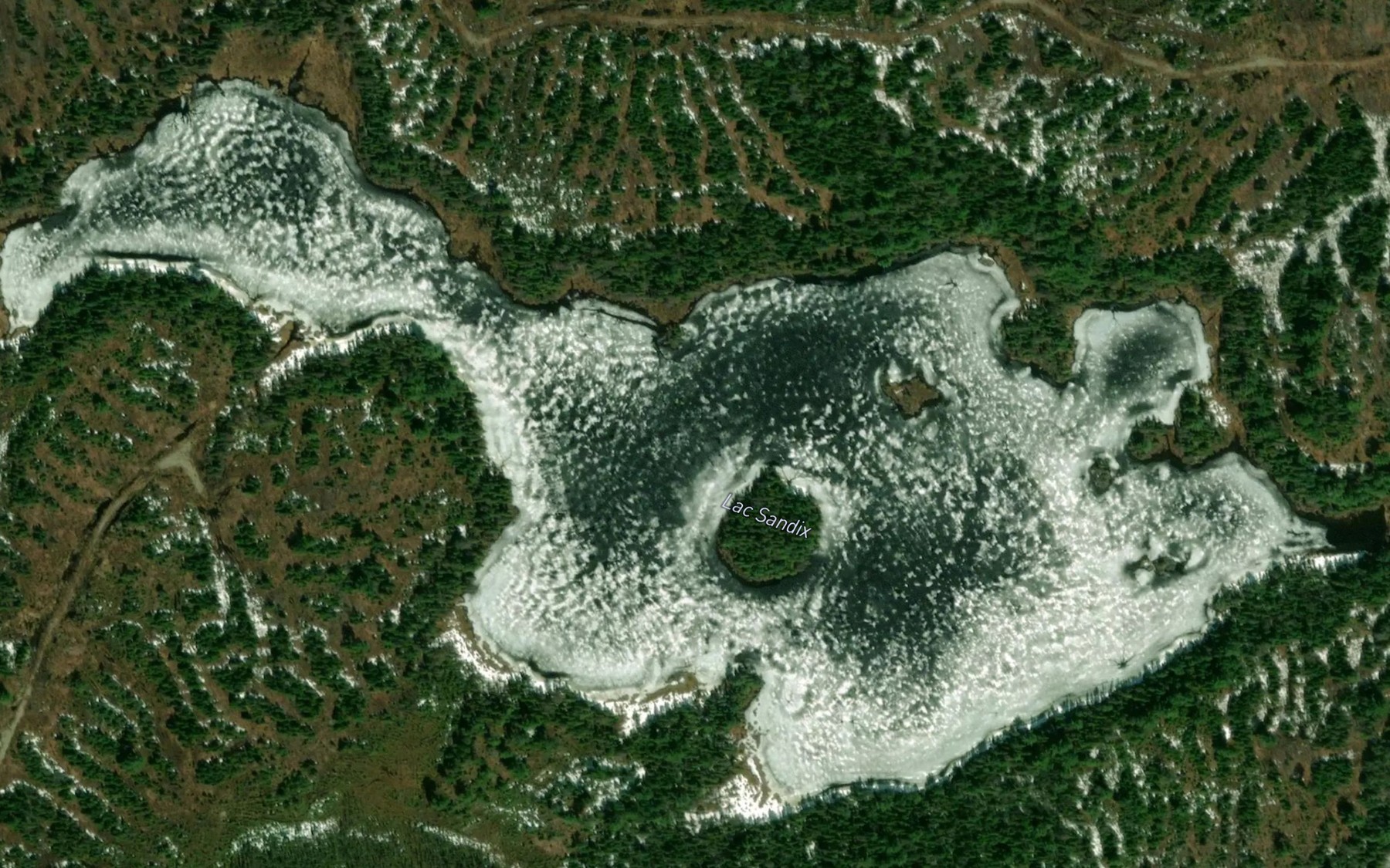 Satellite map of the Lac Sandix