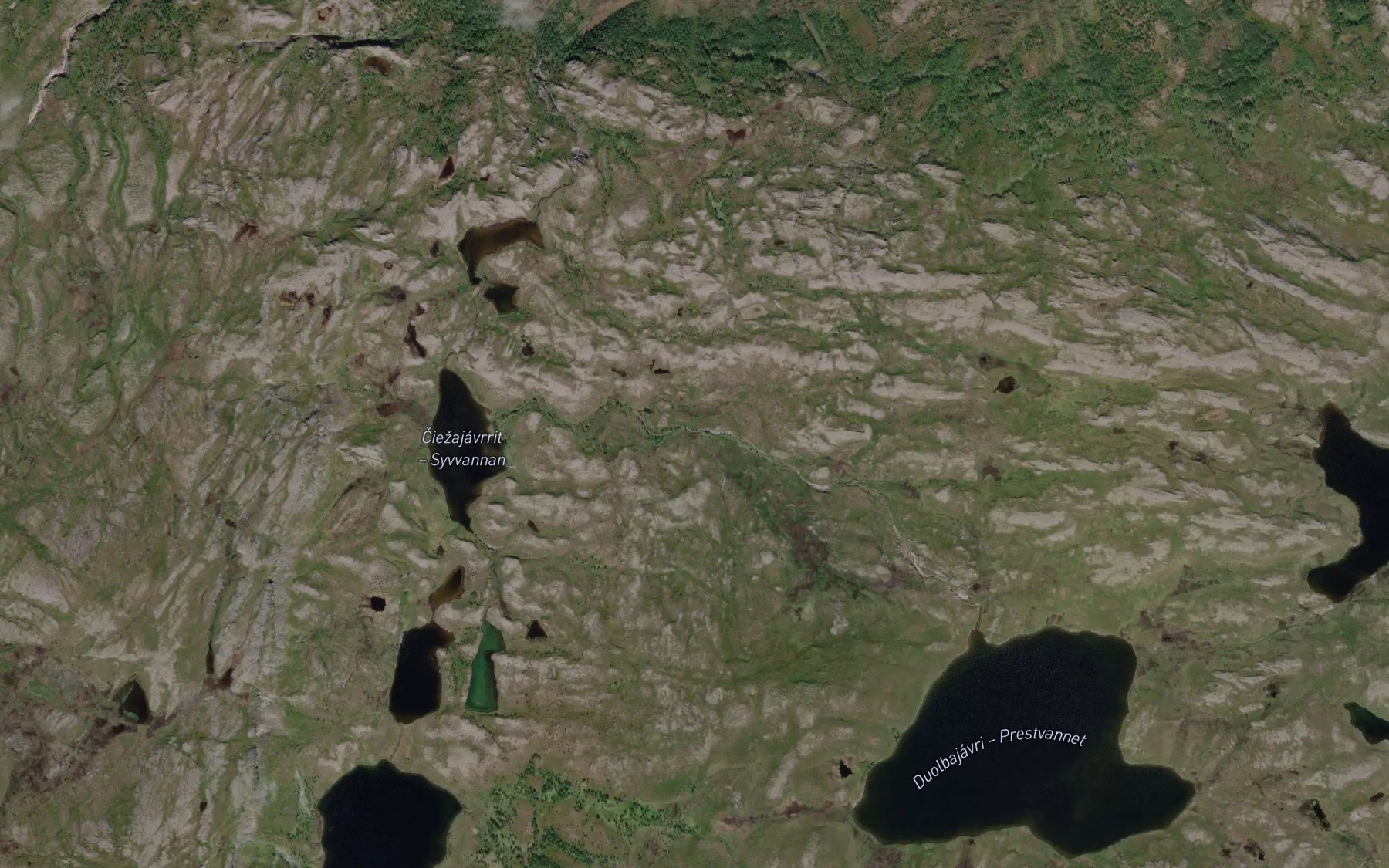 Satellite map of the Duolbajakka