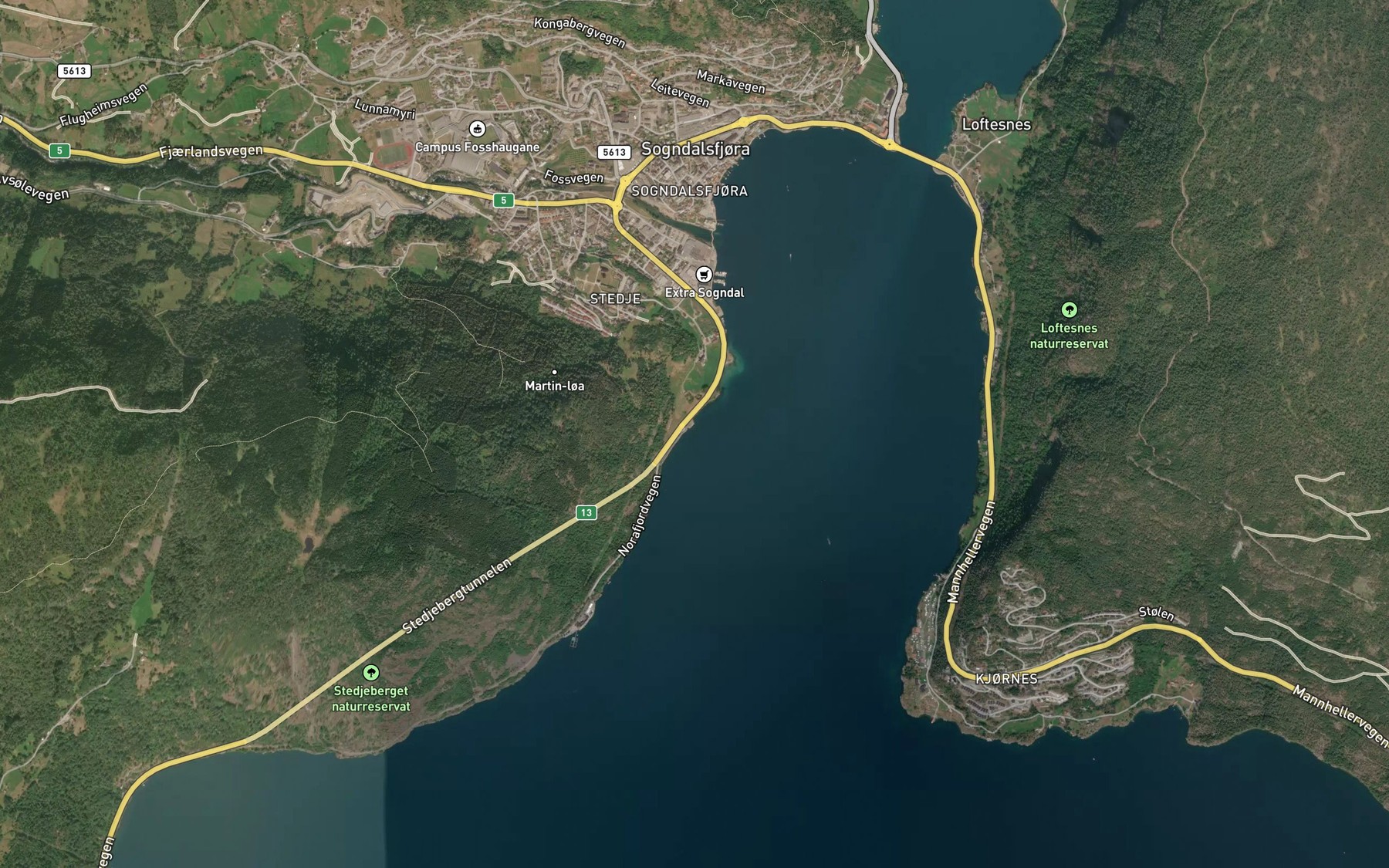 Satellite map of the Stedjebukti