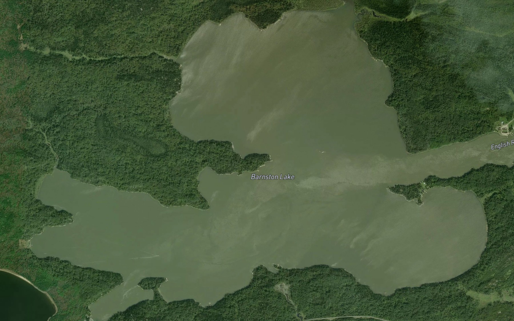 Satellite map of the Barnston Lake