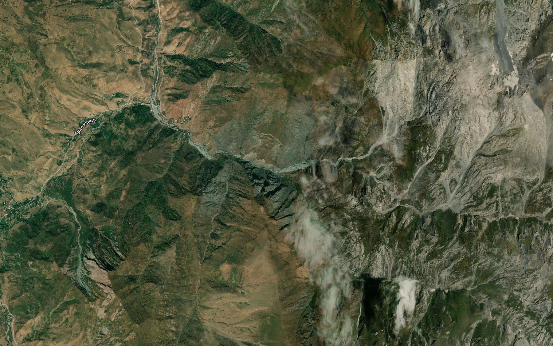 Satellite map of the Chakhan-Tash