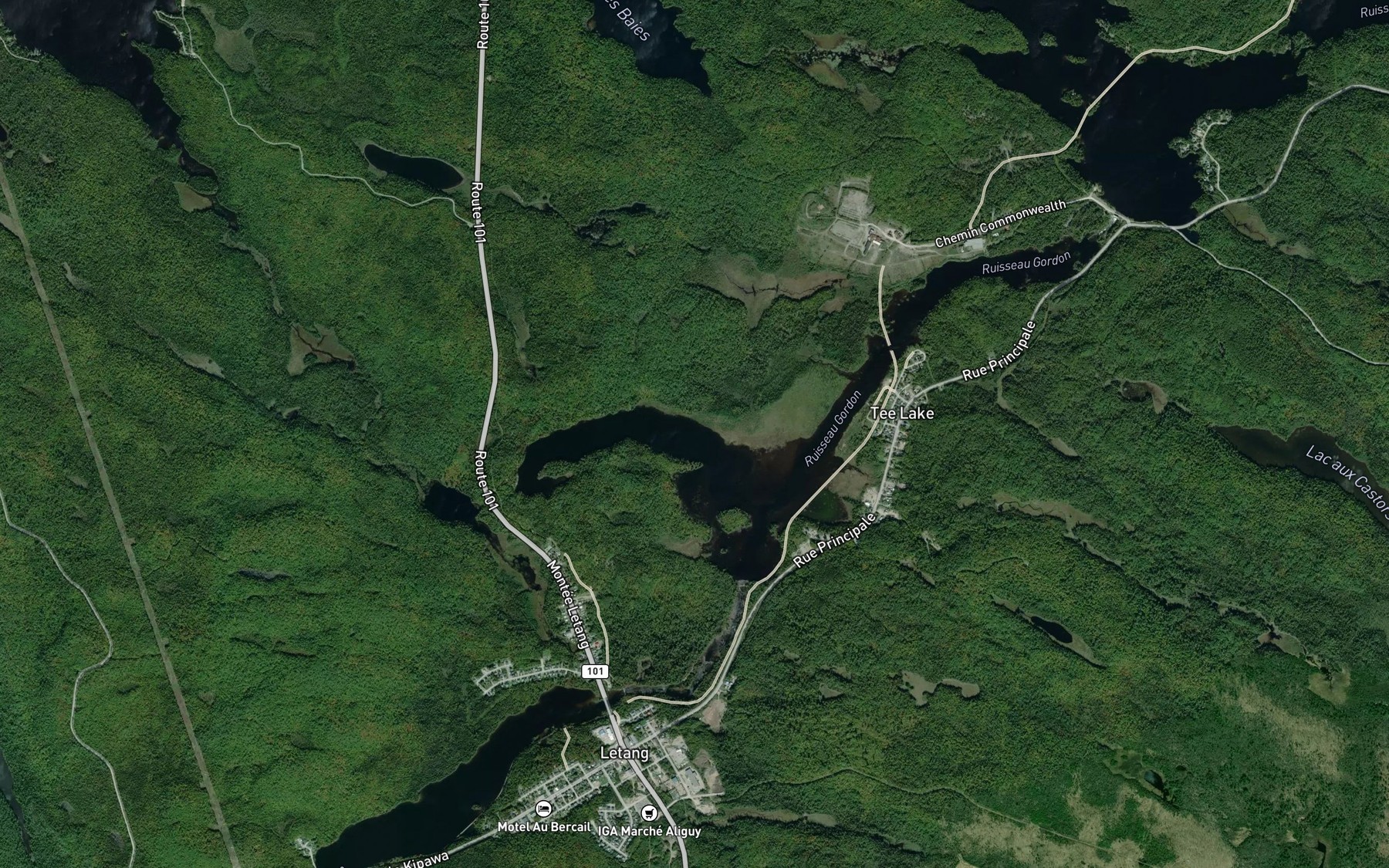 Satellite map of the Lac Jadot