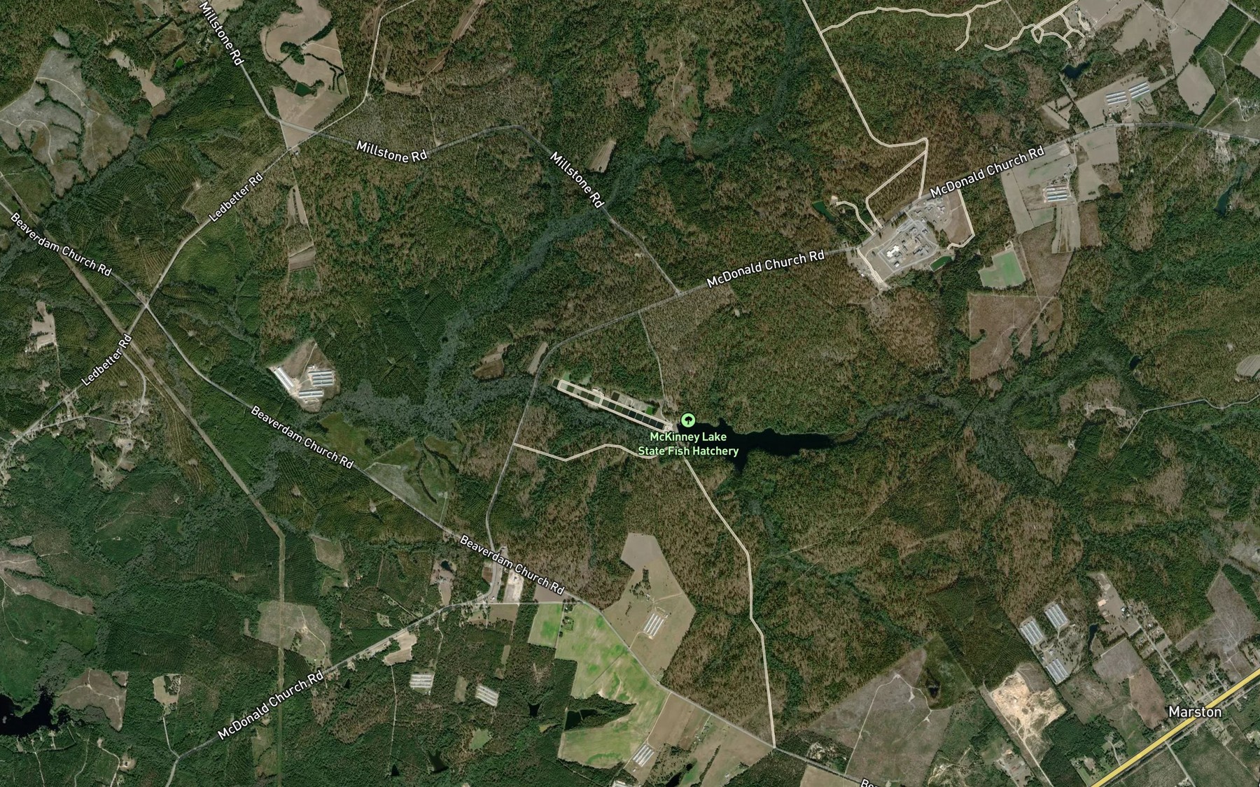 Satellite map of the Woods Pond Number 1