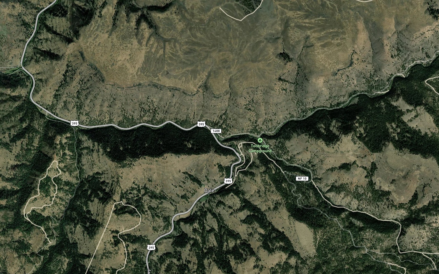 Satellite map of the West Fork Meadow Brook