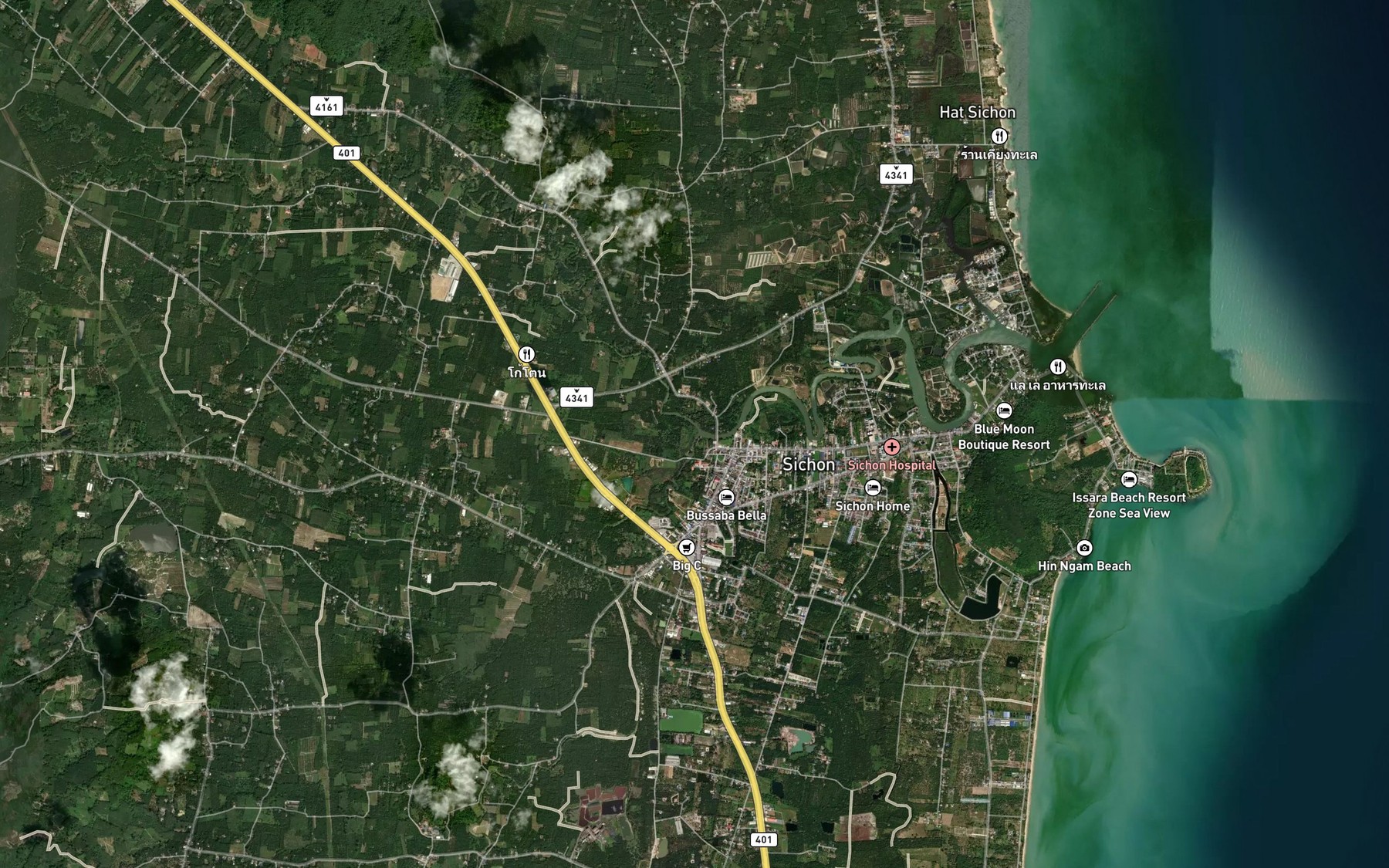 Satellite map of the Khlong Tha Khwai