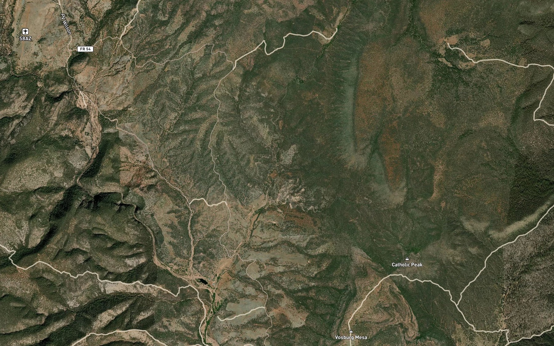 Satellite map of the Divided Water Spring