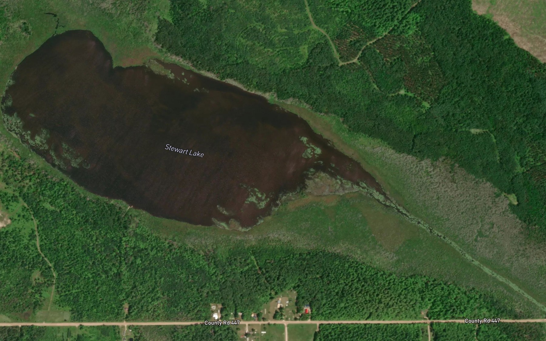 Satellite map of the Stewart Lake