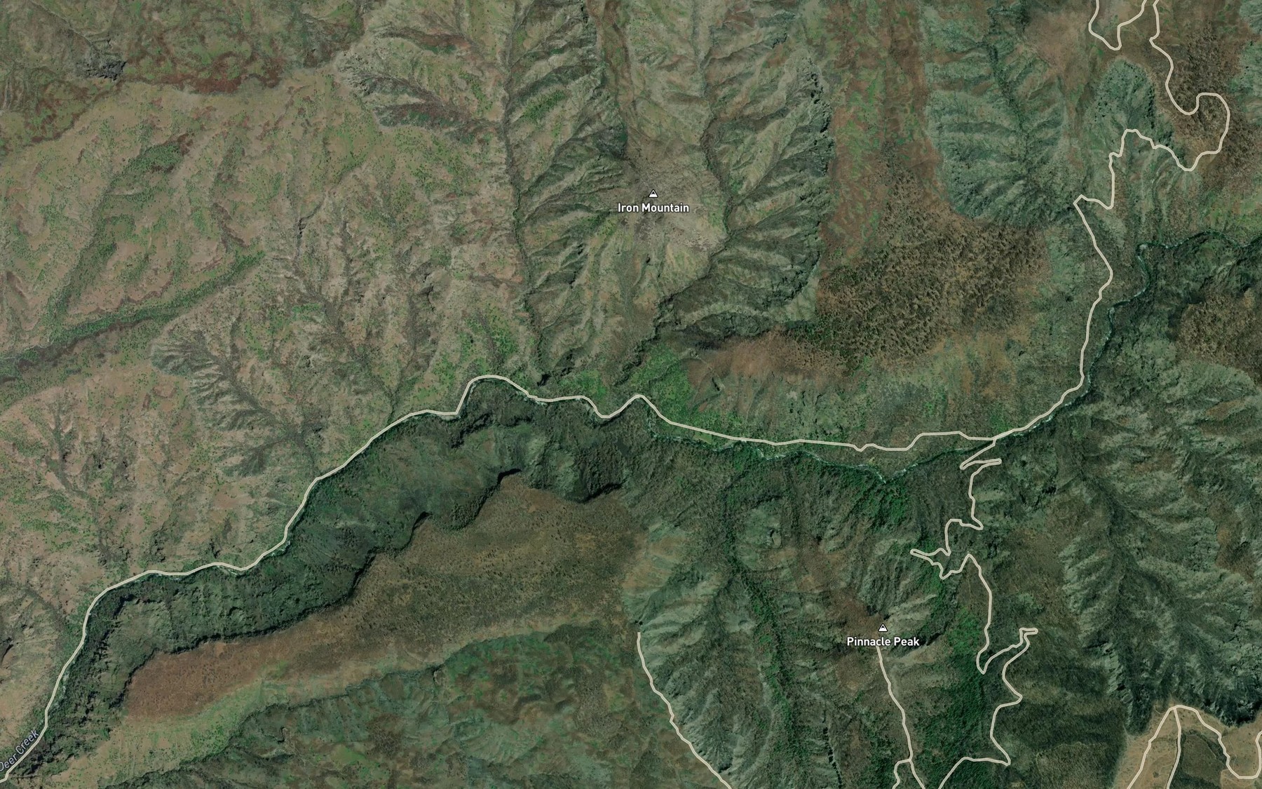 Satellite map of the Iron Creek