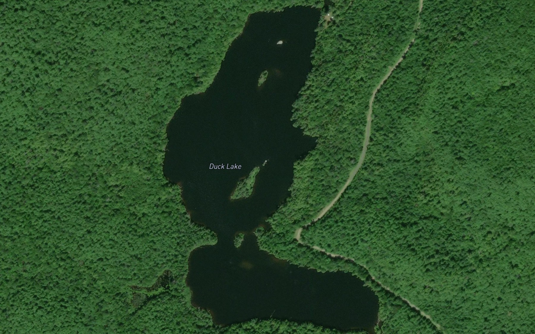 Satellite map of the Duck Lake