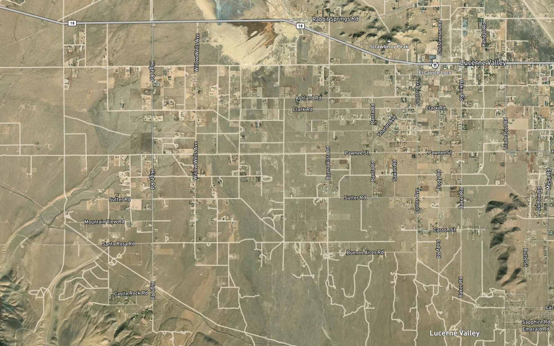 Satellite map of the Silver Creek