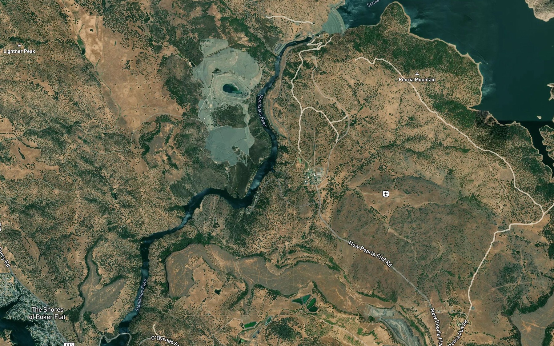 Satellite map of the Peoria Creek