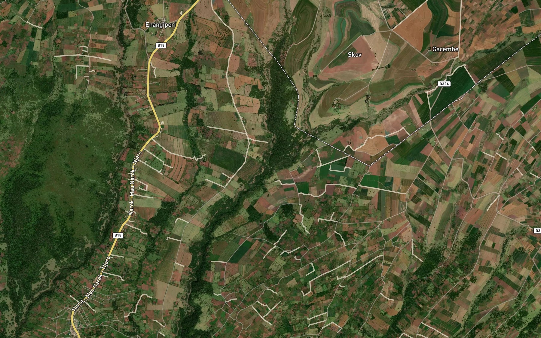 Satellite map of the Mio Stream