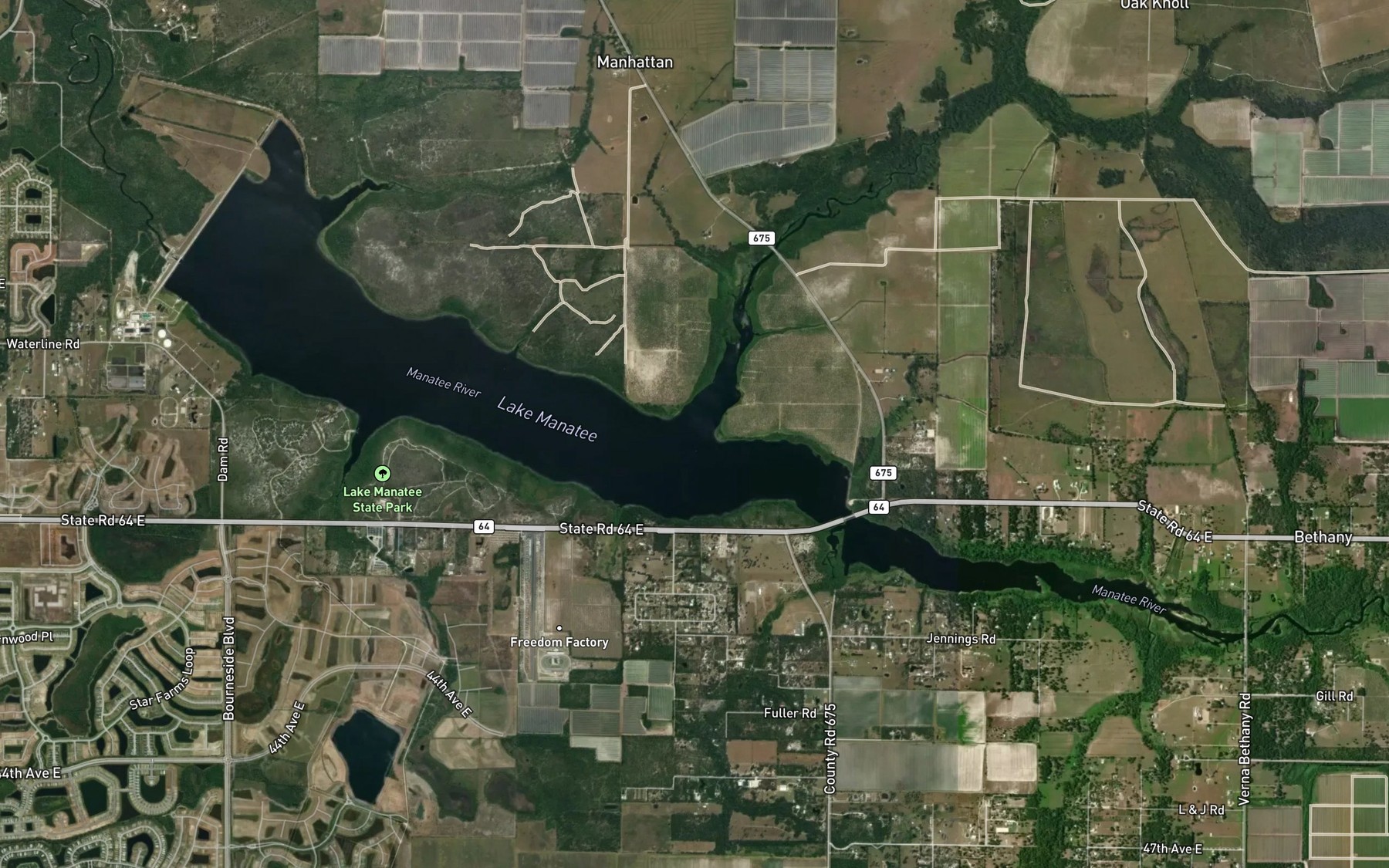 Satellite map of the Gilley Creek