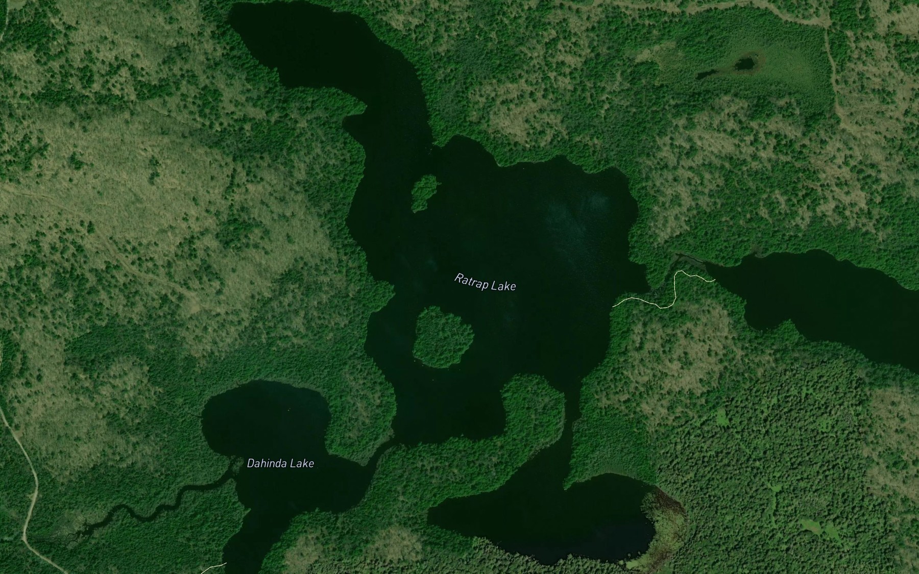 Satellite map of the Ratrap Lake
