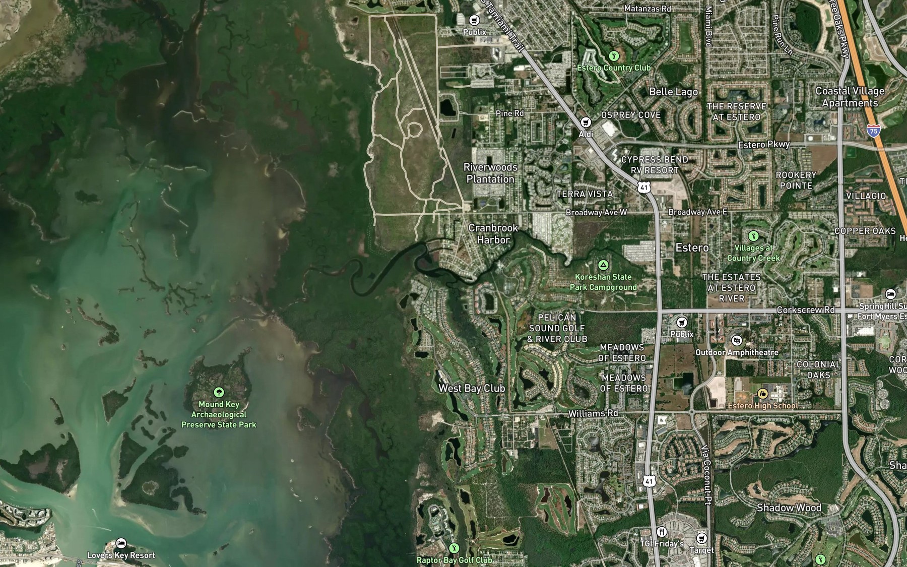 Satellite map of the Halfway Creek