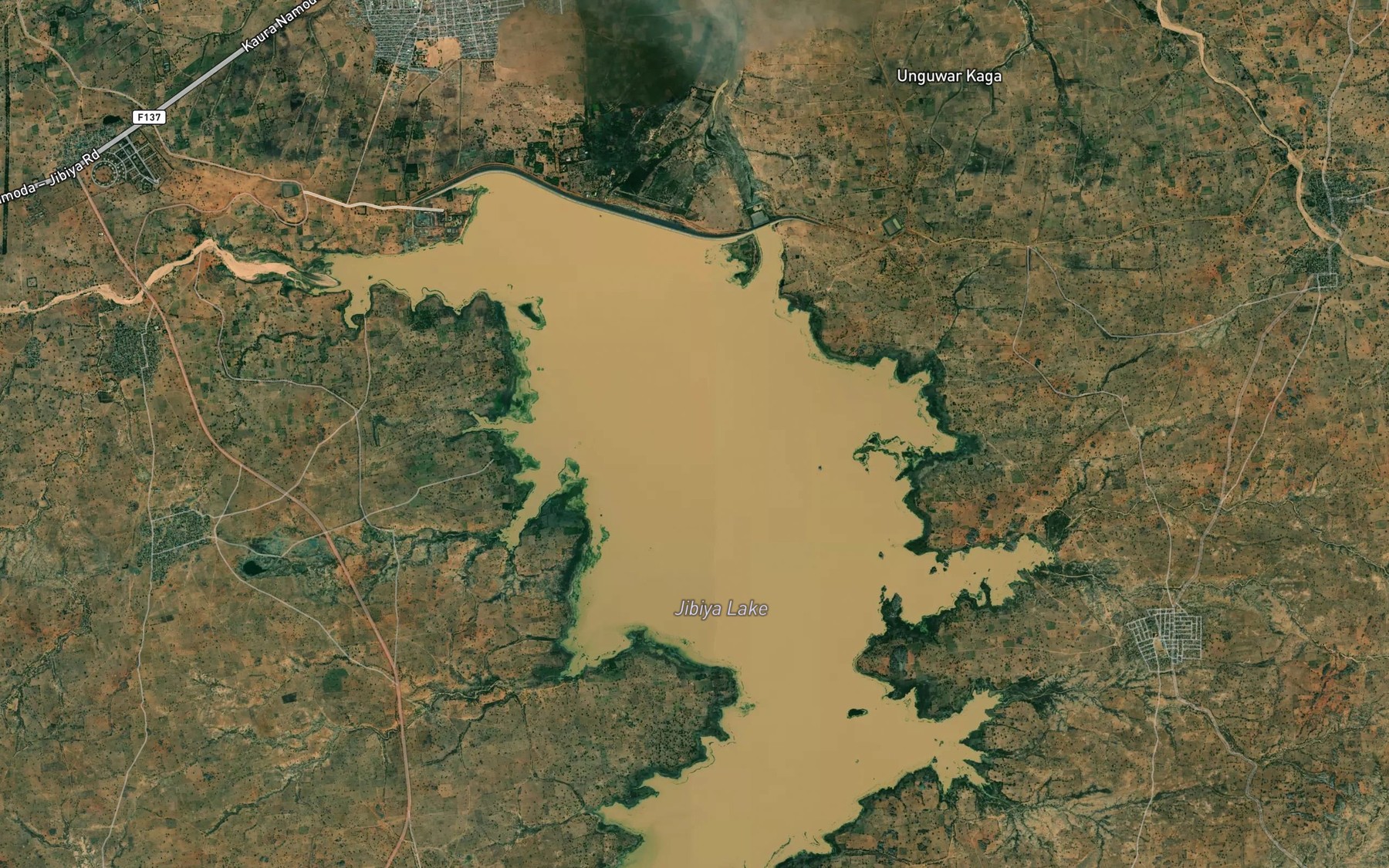 Satellite map of the Jibiya Lake
