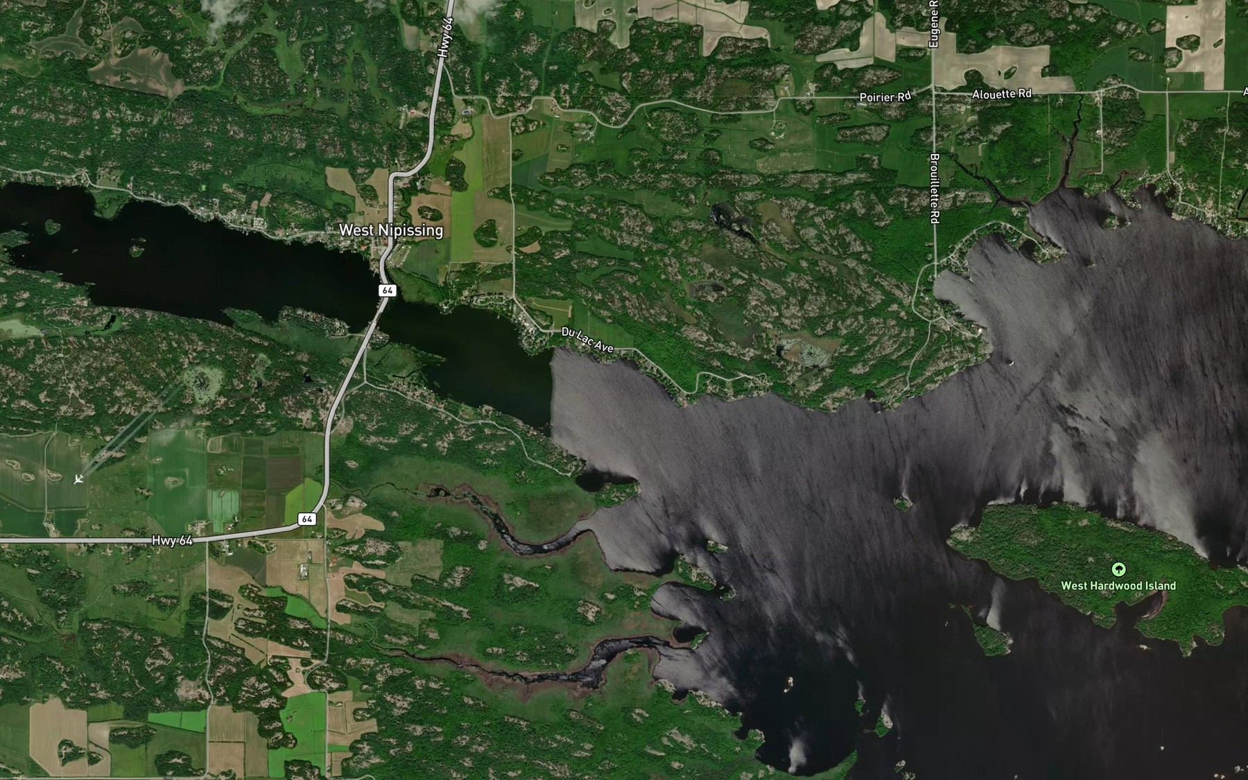 Satellite map of the Northwest Bay