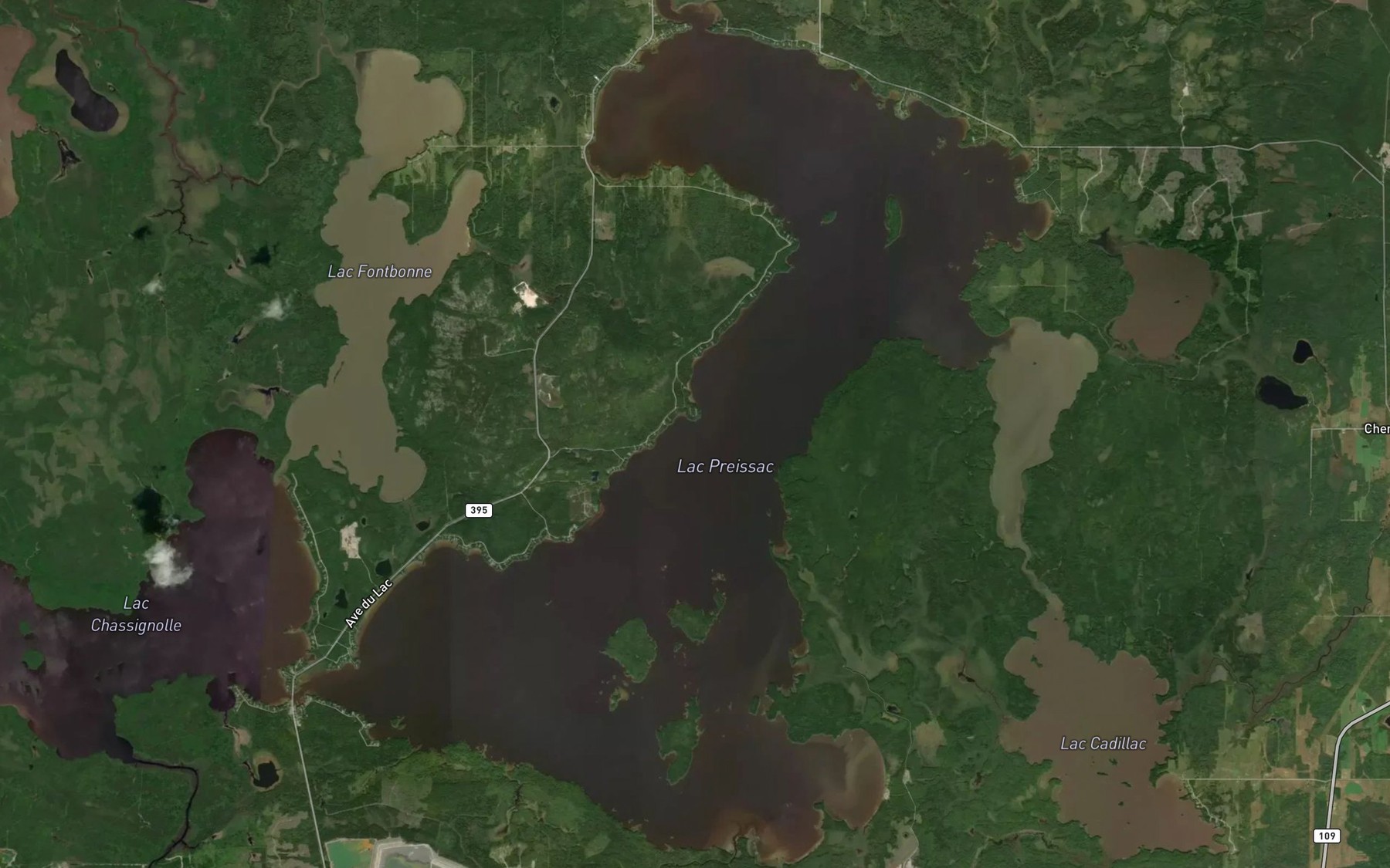 Satellite map of the Lac Preissac