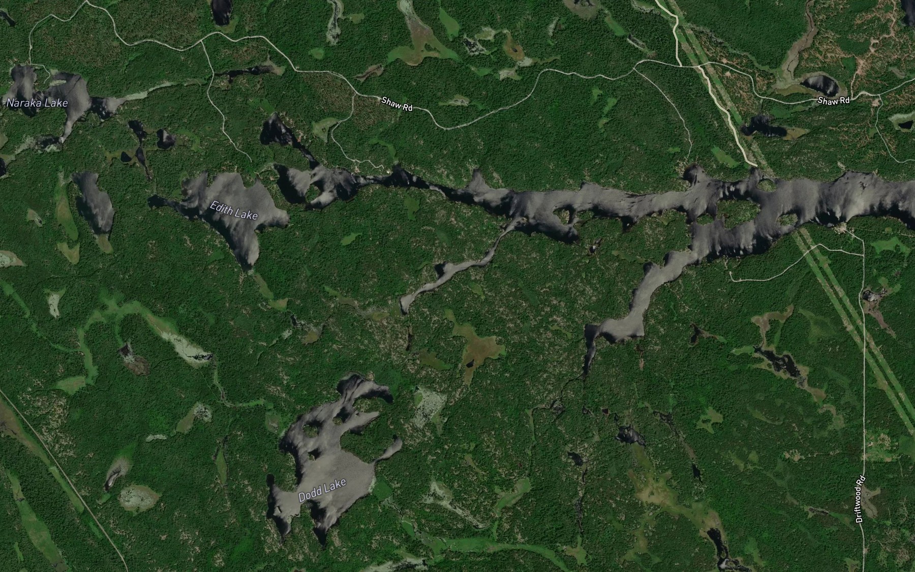 Satellite map of the Dodd Bay